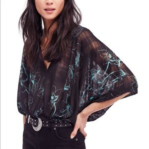 NWT Free People V-Neck One Dance Knit Blouse